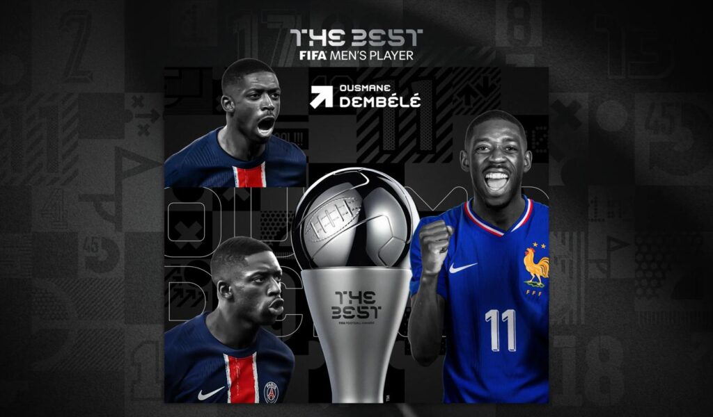 عثمان ديمبيلي أفضل لاعب في العالم 2025 بعد موسم تاريخي مع باريس سان جيرمان
