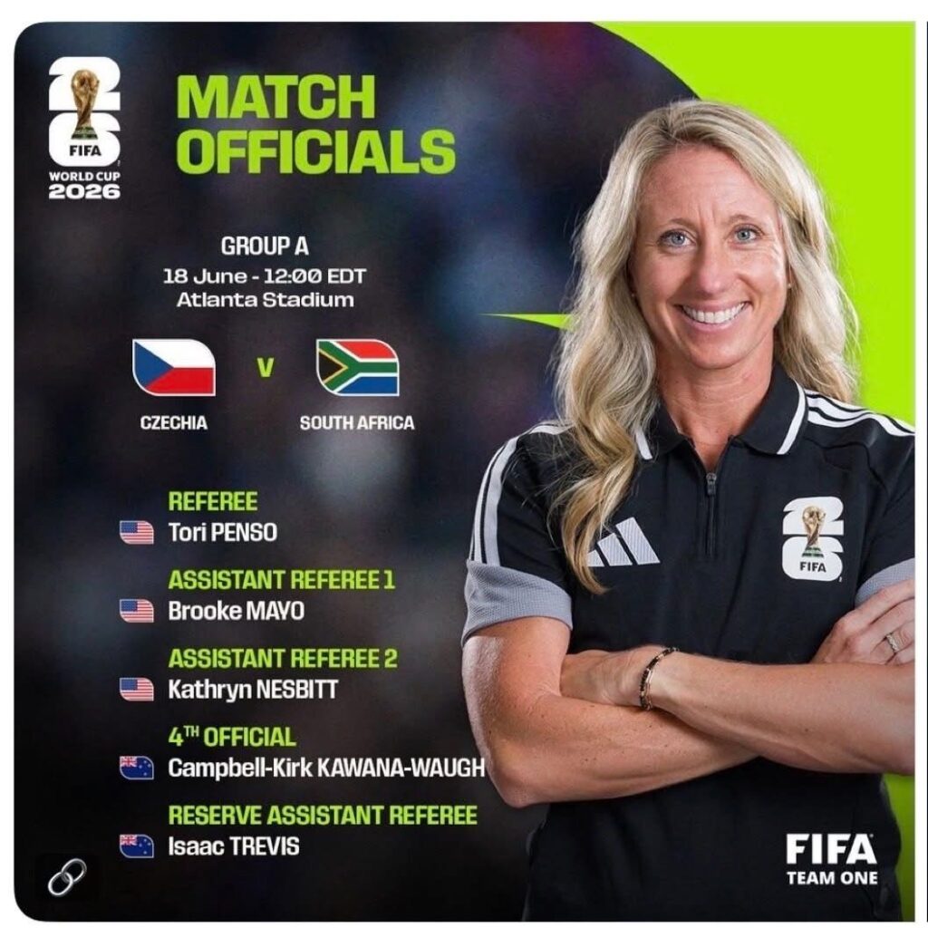 الحكمة الأمريكية توري بينسو تقود مواجهة التشيك وجنوب إفريقيا في كأس العالم 2026